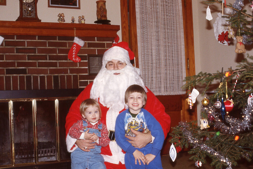 Andrew and Katie Hagenbuch with Santa 1984