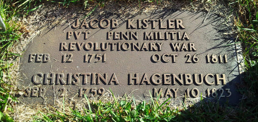 Jacob and Christina (Hagenbuch) Kistler Gravestone