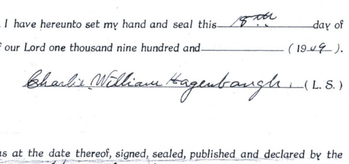 Charles W. Hagenbaugh Signature