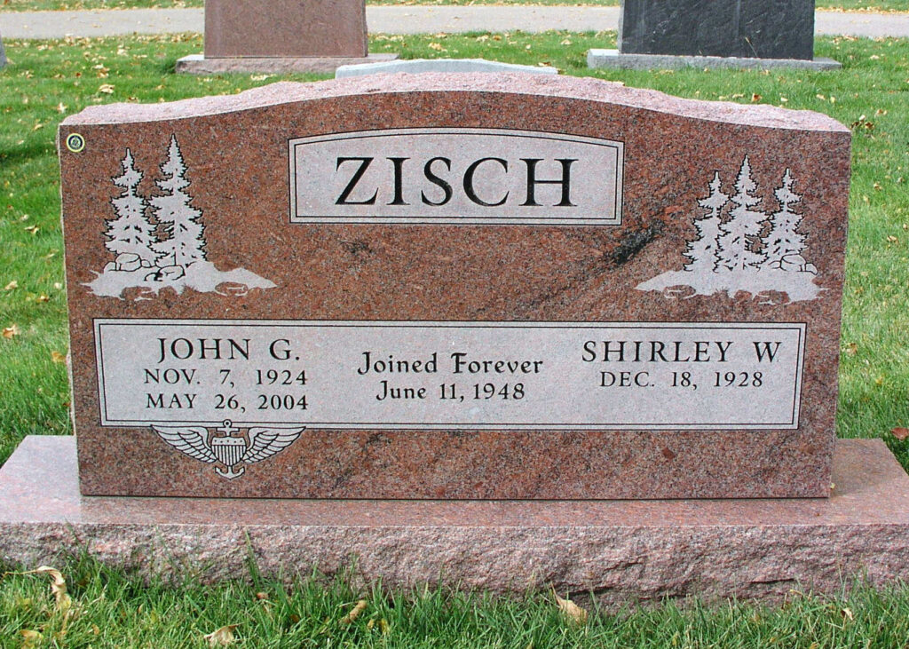 John G. and Shirley (Wolfe) Zisch Gravestone