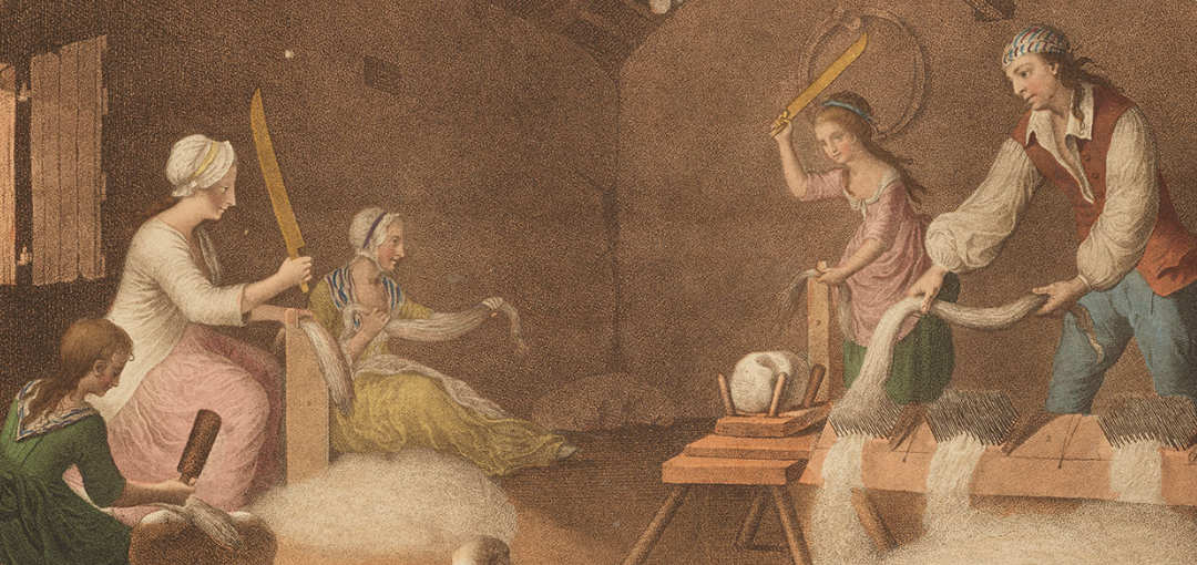 Linen Processing Hinks 1783 Detail