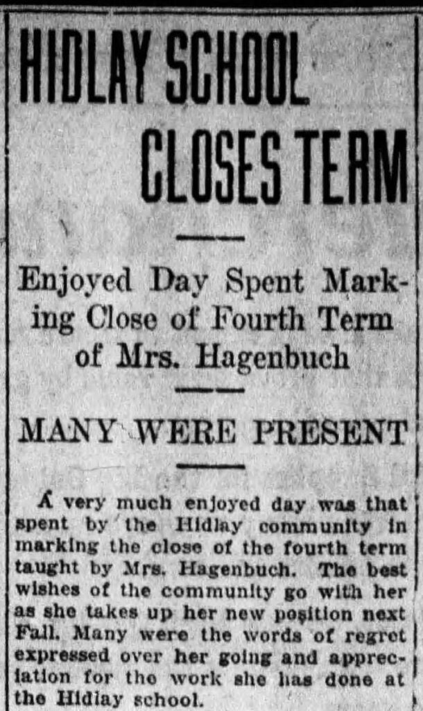 Hidlay School Closes Term 1926