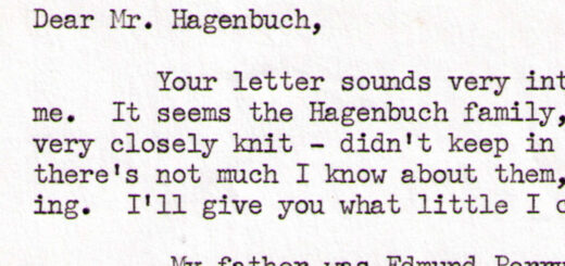 Letter Lauretta M. Hagenbuch 1978 detail