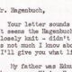 Letter Lauretta M. Hagenbuch 1978 detail