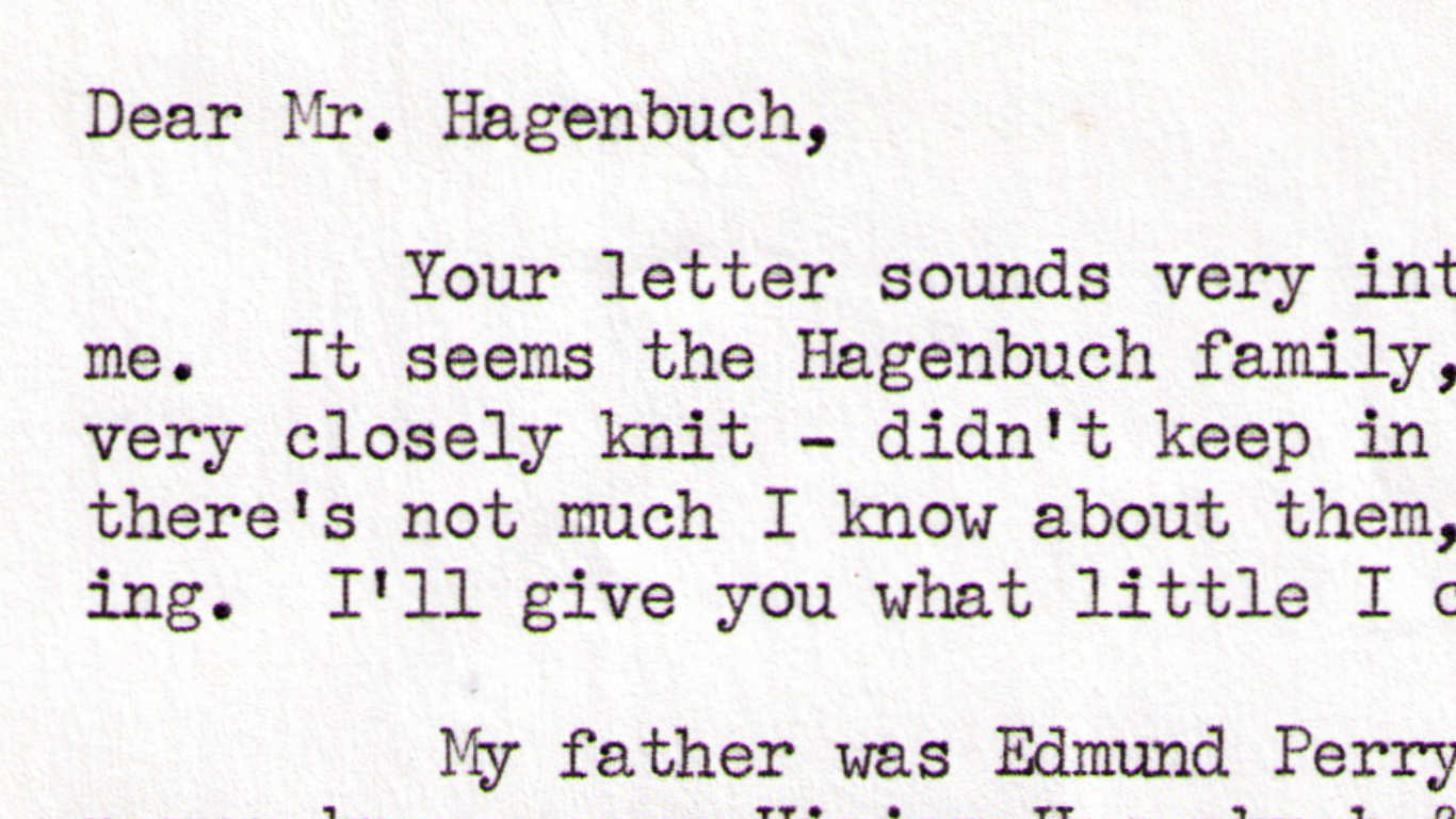 Letter Lauretta M. Hagenbuch 1978 detail