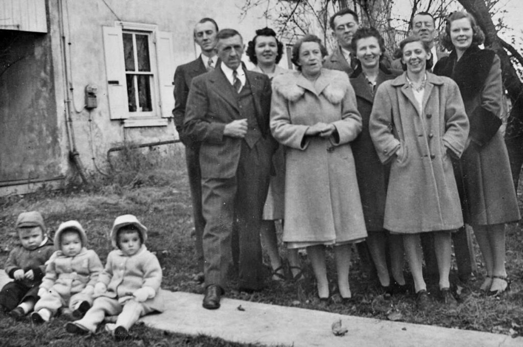 Mary E. (Kirkendall) Hagenbuch family 1945