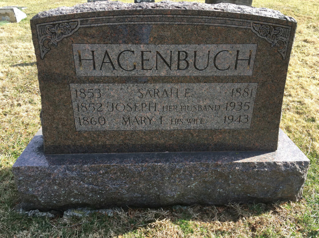 Joseph Hagenbuch, Sarah Elizabeth Robbins, Mary Emma Robbins Gravestone