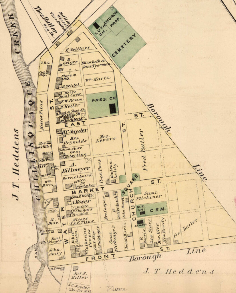 Washingtonville, PA Landowners Map, 1876