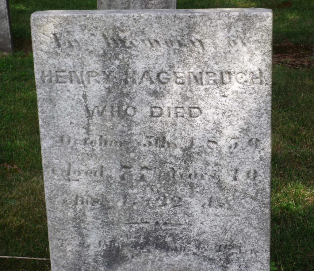 Henry Hagenbuch Gravestone Hidlay