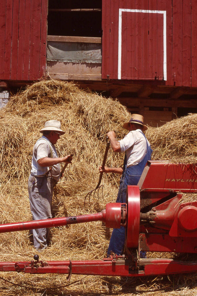 Myron Cromis, Harold Sechler Pitching Straw