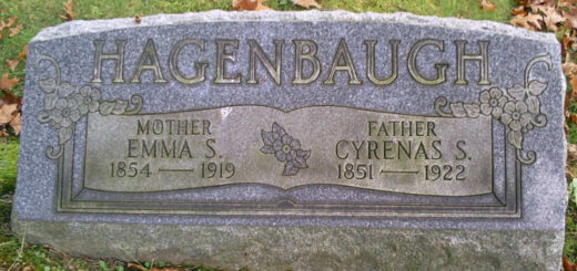 Gravestone Cyrenas and Emma Hagenbaugh