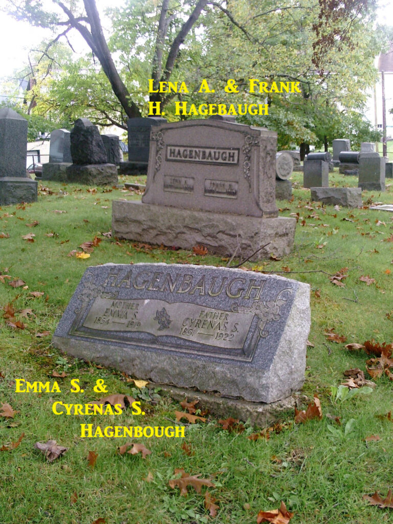 Gravesite of Cyrenas and Emma (Foltz) Hagenbaugh, Mount Peace Cemetery, Akron, Ohio