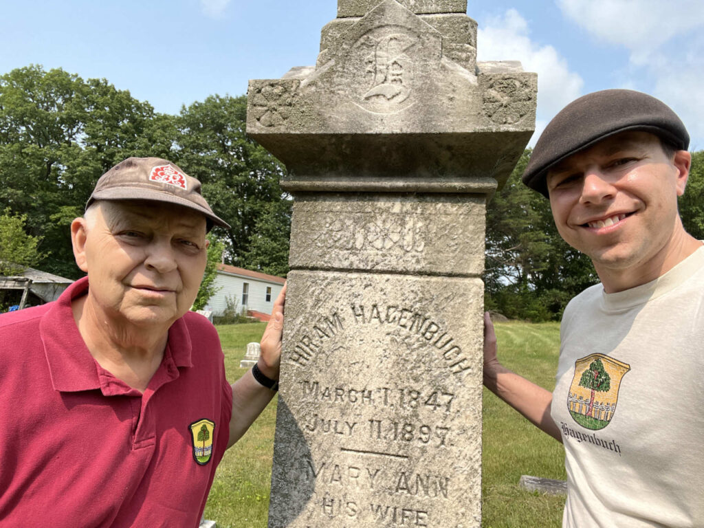 Mark and Andrew Hagenbuch, Hiram Hagenbuch Gravestone