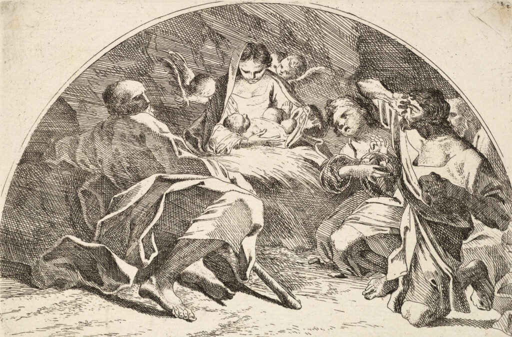Nativity Etching Robert van Audenaerde 1700