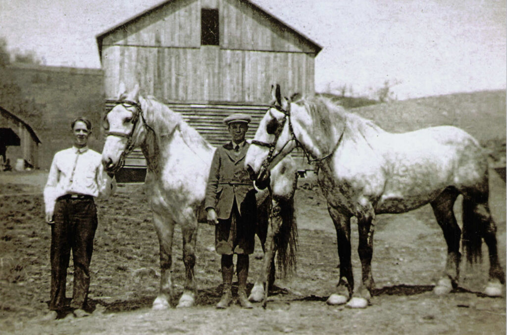 Sterling and Walter Harris with Horses 1935