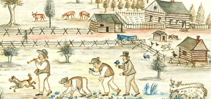 Watercolor Geiger Family Farm 1810 Lewis Miller