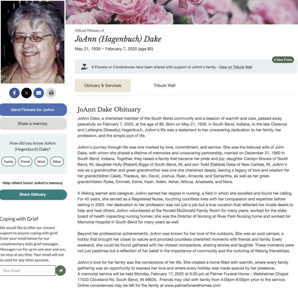 JoAnn (Hagenbuch) Dake Obituary