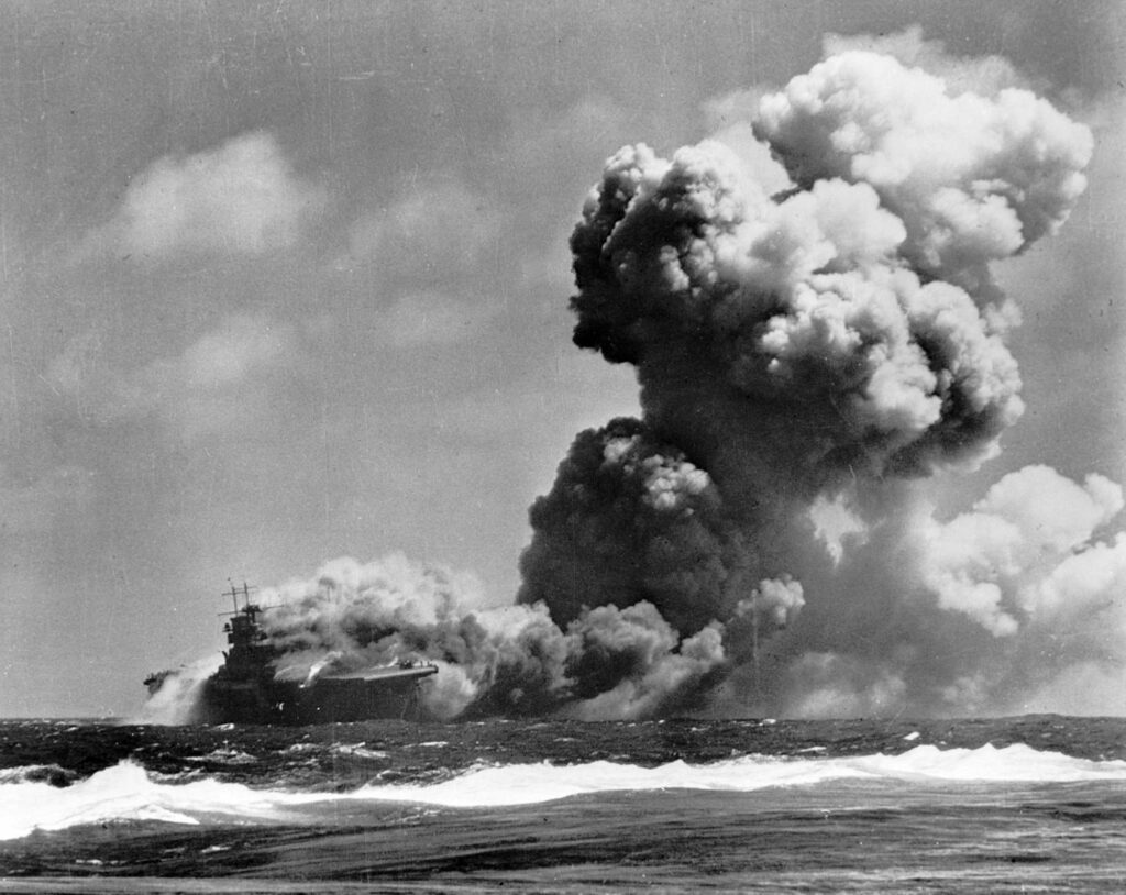 USS Wasp Sinking 1942