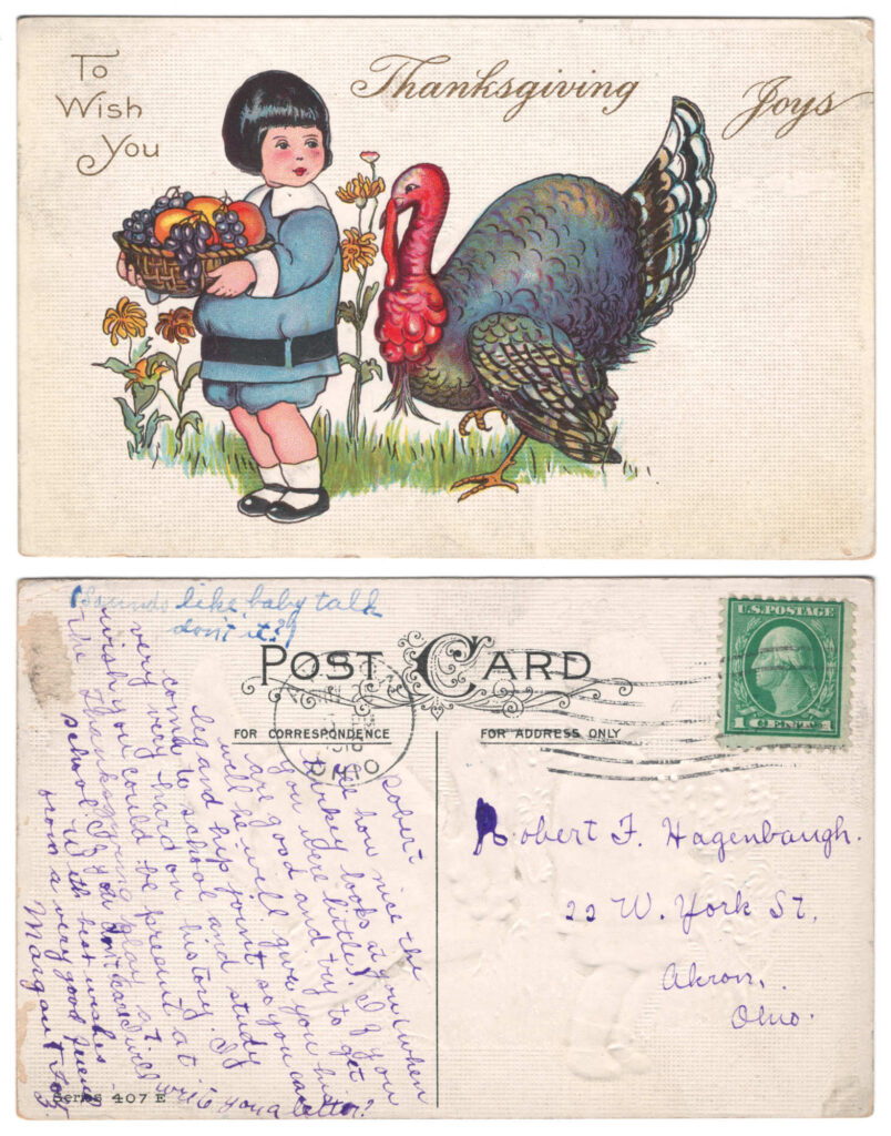 Robert F. Hagenbaugh postcard Margaret E. Foltz