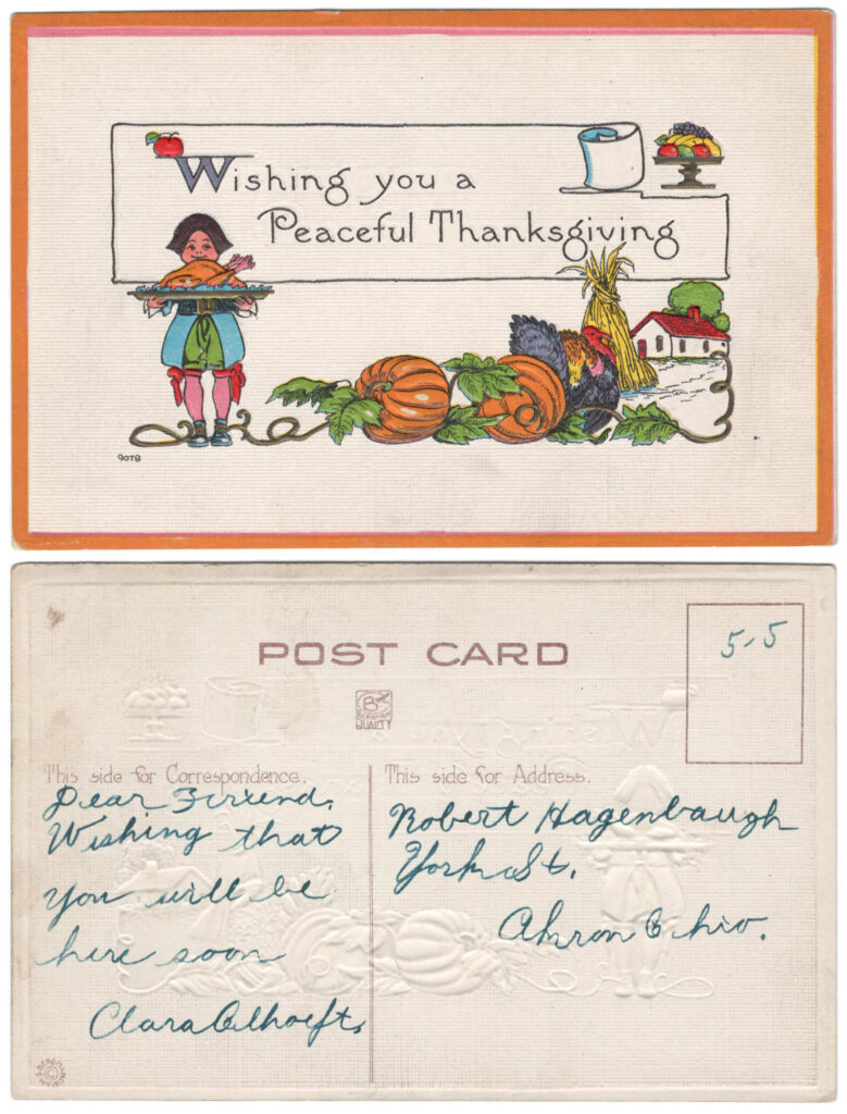 Robert F. Hagenbaugh postcard Clara Olhoeft