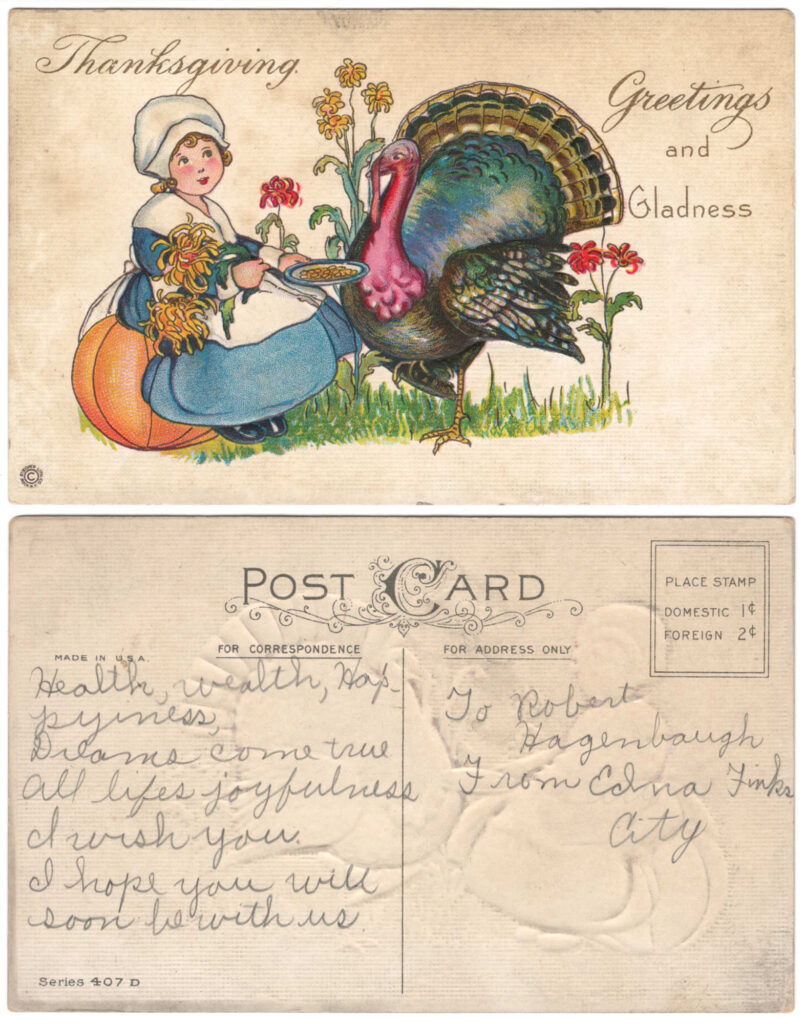 Robert F. Hagenbaugh postcard Edna Finks