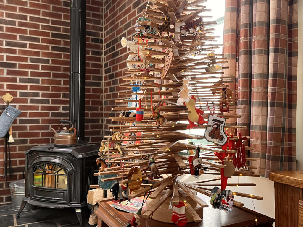 Christmas tree wooden stove ornaments