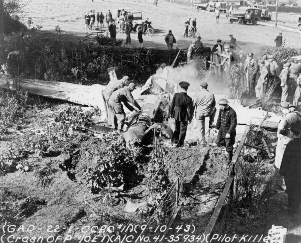 Glenn E. Hagenbuch P-40 Crash, October 9, 1943