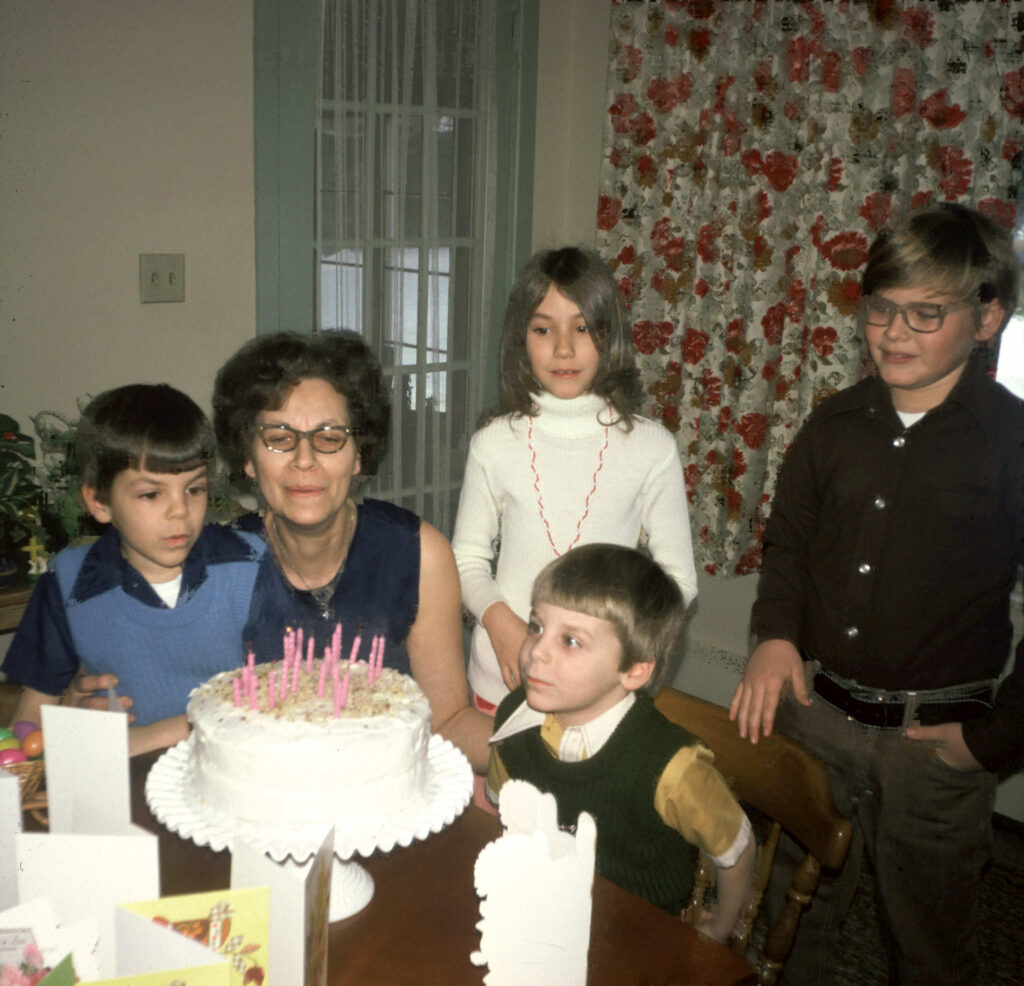 Irene (Faus) Hagenbuch with grandchildren 1972