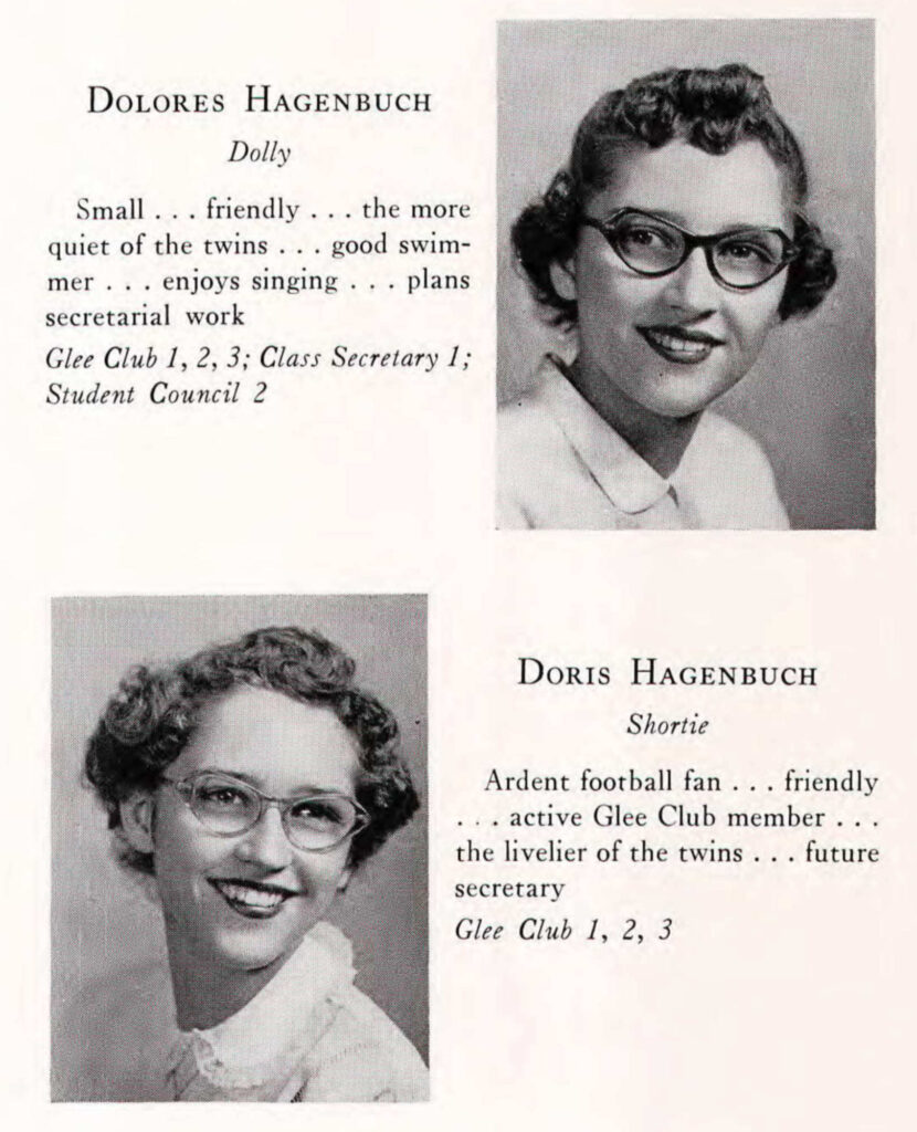 Doris and Dolores Hagenbuch 1952
